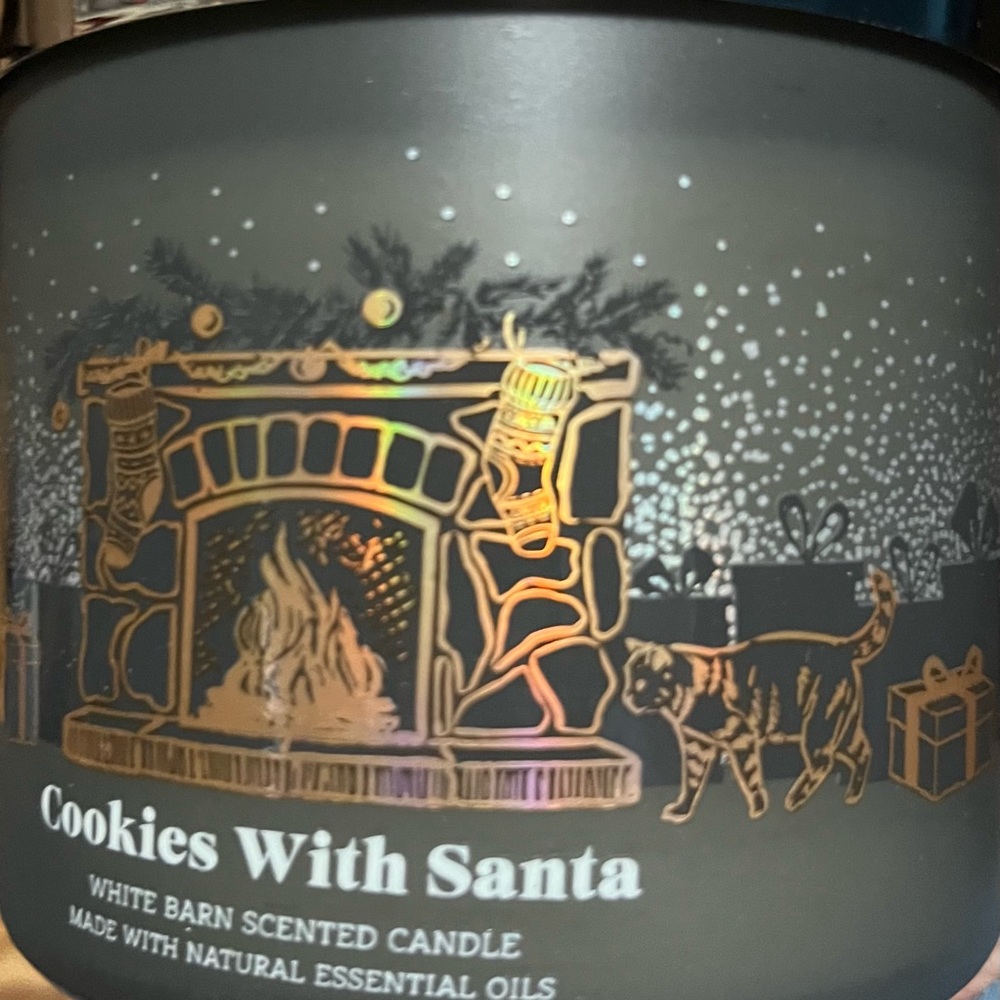 BBW Bath and Body Works Cookies with Santa 3 Wick scented candle
